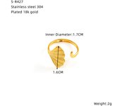 Encanto Anillo de mariposa de acero inoxidable Boca abierta No se decolora Diseño chapado en oro de 18 quilates Sensibilidad Anillo de acero de titanio versátil simple