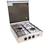 Hornillo ALASKA H 4100V CR Color Crema con Encimera de Acero y Tapa de Cristal