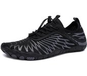 AONETIGER Zapatos de baño Zapatos de Agua para Hombre Zapatos de Playa para Mujer Zapatos descalzos Transpirables de Verano Zapatos de natación Antideslizantes Zapatos de Surf Zapatos acuáticos Zapatos de Fitness Negro 37