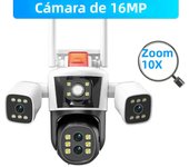 8K 16MP WiFi Camera 10X Zoom Four Lens Outdoor Security Protection PTZ IP Camera Motion Detection Smart CCTV Surveillance Camera