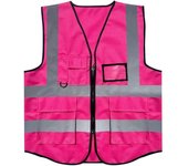 Chaleco de seguridad de malla con bolsillos y cremallera, chaleco reflectante de malla de alta visibilidad para hombres, mujeres y adultos.