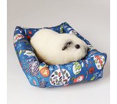 Print Sleep Bed House Rectangle Mat with Rattan Mat for Pet Small Animal Dogs Cat Rabbit Squirrel Guinea Pig Hamster All Seasons