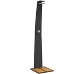 vidaXL Ducha de Exterior para Piscina Mueble Ratán PE Madera Acacia Color Beige,  Gris,  Negro y mas