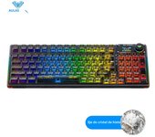 AULA F98PRO Transparent Wireless Mechanical Keyboard Bluetooth 2.4G Hot Swappable RGB Backlit Custom E-sports Gaming Keyboard