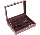 Hot Sale PU Leather Display Storage Collection Organizer Watch Box For Men Watch Display Case With Glass Top