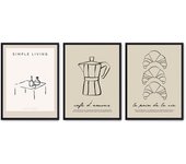 Set de 3 cuadros calidad premium con marco de madera - 30x40 cm o 50x70 cm - POSTER LAB