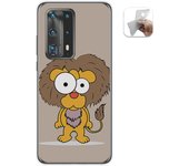 Tumundosmartphone Funda Gel Tpu para Huawei P40 Pro diseño Leon Dibujos