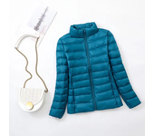 Plus Size Light Down Jacket Women Inner Cloth Autumn Winter Slim Short Stand Collar Warm White Duck Down Coat Women Outerwear
