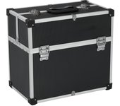 vidaXL Caja de herramientas aluminio negro 38x22,5x34 cm