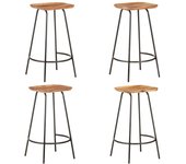 Taburetes de cocina 4 unidades madera maciza de acacia