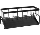 Organizador de fregadero de cocina, soporte para esponja de fregadero, soporte para estropajo de fregadero con drenaje, organizador de rejilla de drenaje de esponja para fregaderos de cocina, lavado de baño