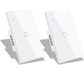 Tuya Wifi Smart Stair Switch US Touch Glass Panel Stair Cross Multi Light Switches 1 Gang 2 Way APP Control Alexa Google Home