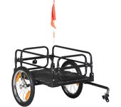 Remolque de bicicleta plegable HOMCOM ruedas de acero 16 pulgadas carga máxima. 40 kg con barra de remolque universal