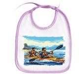 MERCHANDMANIA BABERO COLOR deporte playa kayak amigos isla tropical baby bib