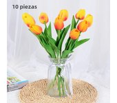 10PCS Mini Tulip Simulation Flower Wedding Home Fake Flower Photography Props Decorative Accessories Hand Bouquet