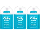 Chilly - Gel de Higiene Íntima Gama Protect para Defensa y Protección, Pack de 3 x 250 ml, Enriquecida con Extracto de Tomillo y Salvia, Molécula ANTI-ODOR, Apto para Uso Diario