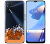 Funda Silicona Transparente para Oppo A16 / A16s diseño Bufalo Dibujos