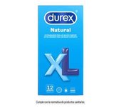 DUREX PRESERVATIVOS NATURAL XL 12 UNIDADES