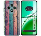 Tumundosmartphone Funda Silicona para Oppo Reno 12F 4G / 12 F 5G diseño Madera 10 Dibujos
