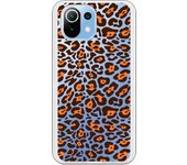 Funda compatible con Xiaomi Mi 11 Lite - Fondo leopardo marron naranja