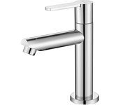Grifo Lavabo de Solo Agua Fría, Grifos Agua Fria de Aseos para Invitados, Gloraria de Baño con Manguera de Conexión, Aireador Extraible, cromo