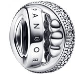 Charm Pandora 792317C01 Logo y Pavé Plata de Primera Ley