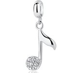 New  Silver Color  Beads Charm Earphone Piano Tape Pendant Charm Paving Zircon Suitable For Bracelet Female
