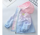 Girl's 3-in-1 Detachable Trench Coat Teenager Gradient Down Jacket Autumn Winter Windproof Children Outdoor Hooded Windbreaker