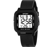 YIKAZE Black Sports Watch Men's Digital Watch Alarm Chrono Clock 3Bar Waterproof Military Men Watches LED Electronic Wristwatch