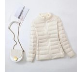 Plus Size Light Down Jacket Women Inner Cloth Autumn Winter Slim Short Stand Collar Warm White Duck Down Coat Women Outerwear