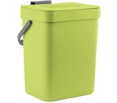 Cubo de basura para cocina, bote de basura montado en la pared, 3 l/0,8 gal, verde