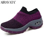 Women's Casual Shoes Chunky Sneakers Platform Walking Shoes Fashion Knited Casual Loafers Size 35-42