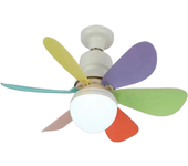 Ventilador de techo 52cm with Luz y Mando Distancia, ventilador de techo Silencioso, base E27 40 W, 6 Aspas, 3 velocidades, Luz Fría/Neutra/Cálida, adaptado para dormitorio, Salón