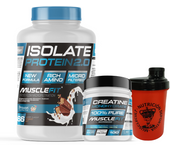 Pack Proteina ISO 2000g y Creatina 300g  - Musclefit + Shaker (regalo) | MuscleVip | Aumento Muscular