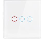 AC100-240 Touch Switch Power Led Panel Wall Light Switches Tempered Black White Crystal Glass 1/2/3 Gang Interruttore Switch