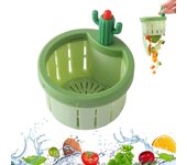 Colador de Desagüe para fregadero, impresora de Drenaje de cactus, cesta de carga automática, cesta de Drenaje multifuncional para fregadero de cactus, filteria de Red de Elevación, color verde