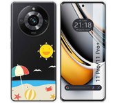 Funda Silicona Transparente para Realme 11 Pro / 11 Pro+ Plus 5G diseño Playa Dibujos