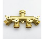 Distribuidor de Manguera (4 Vías),Conector de Grifo de válvula de bola adaptador divisor de Cuatro vías de Riego de baño