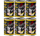 Alpha Spirit Comida Húmeda de Conejo con Plátano para Perros  (Pack 6 Latas x 400 Gr)
