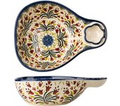 Platos de cena de gran capacidad para dumplings, plato de cena de cerámica de 8 pulgadas hecho a mano, ensaladera de porcelana vintage creativa para el hogar, plato de acompañamiento apto para microondas y lavavajillas (D)