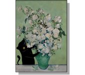 Famous Paintings Mona Lisa Starry Night With Funny Black Cat Poster Canvas Painting Sunflower Reproduction Wall Art Home Decor