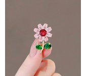 Fashion Rhinestone Sunflower Brooches For Women Exquisite Plant Daisy Floral Enamel Lapel Pins Clothes Badge Wedding Jewelry