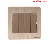 1pc Gold Wall Switch 1/2/3/4 Gang 1Way Button Wall Light Switch On / Off Push Button