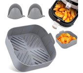 Molde de Silicona para Freidora de Aire, 5,5 l y 6L 21L - Molde más Guantes de Protección para Airfryer, compatibles