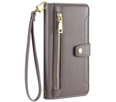Long Lanyard Leather Zipper Wallet Phone Case for OPPO Reno 12 11F F25 A3 Pro A60 Crossbody Phone Bag Protective Cover Fundas