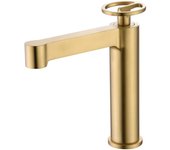 Imex Olimpo BDC033-3OC grifo monomando caño alto lavabo latón acabado oro cepillado