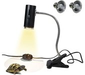 Lámpara calefactora de tortuga, 1 bombilla UVA UVB de 50 W, lámpara de abrazadera para lámpara calefactora de terrario infrarrojo con portalámparas de cuello de cisne de 30 cm para reptiles y anfibios,