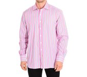 Café Coton-Camisa manga larga cuello solapa cierre a botones NEFLIER6 para Hombre