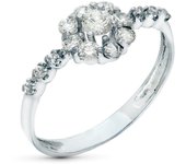 Inmaculada Romero Sortija Oro Blanco 18k Mujer Circonitas Centro Laterales 8mm