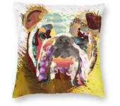 Home Pillowcase Office Decor Cushion Cover English Bulldog Print Pattern